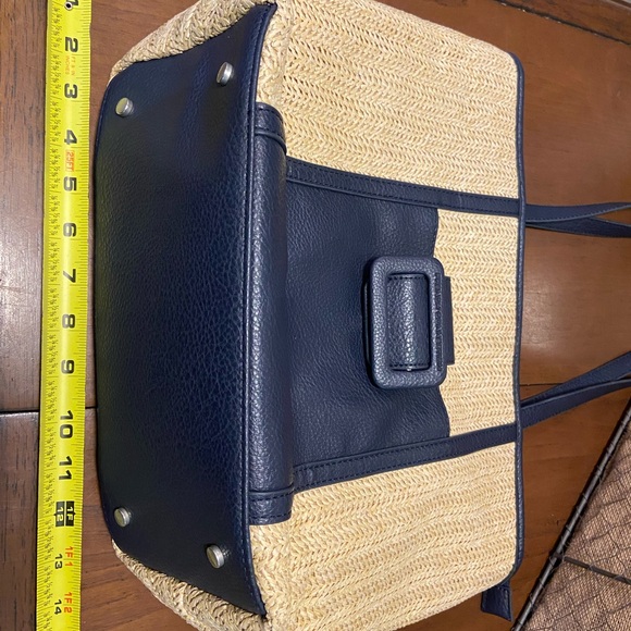 French Connection Lucia Straw Double Handle Tote Bag - Picture 14 of 15